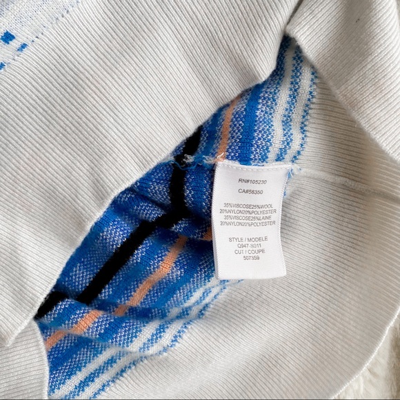 Equipment Femme Check Sweater White Blue Coral - Picture 10 of 10